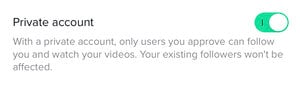 TikTok account privacy