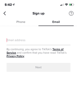 TikTok Sign Up