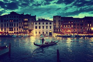 Grand Canal in sunset time, Venice, Italy