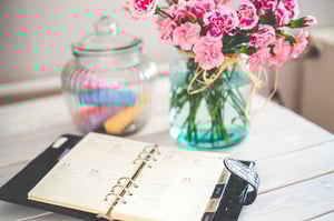 organizer planner on desk