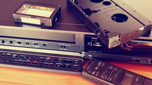 video cassette and vcr with remote old tech