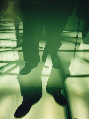 dizzy confusing concept of man's feet