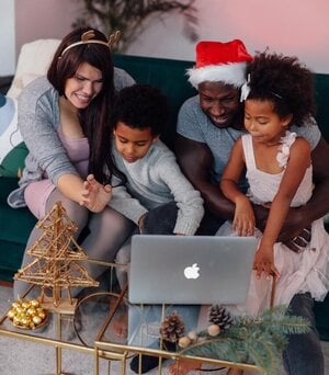 Family video call on Christmas