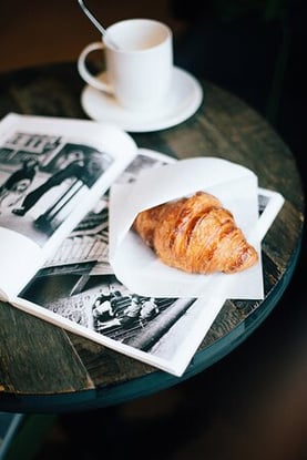 croissant and coffee breakfast 