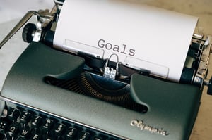goals being created on typewriter
