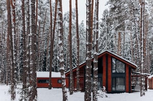 winter cabin snow