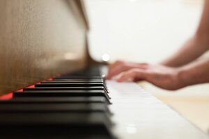 person playing piano