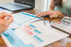 Couple analyzing mortgage payments