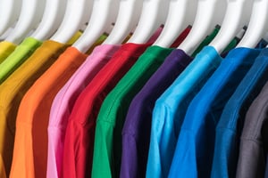 coordinated hangers in closet