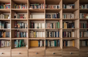 home bookshelf full of books