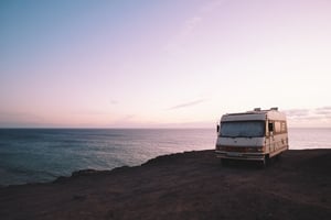 RV on seaside in nature