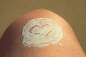 sunscreen heart on knee
