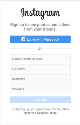 Instagram - Sign Up