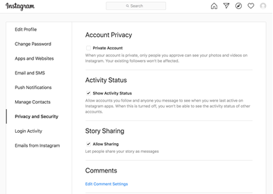 Instagram - Account Privacy